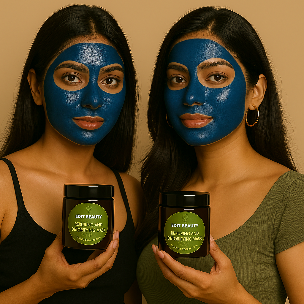 Edit Beauty - 100% Organic Moroccan Face Mask (100g) Made in UAE | Lab Tested | Acne-Free | Skin Detox | Natural Glow