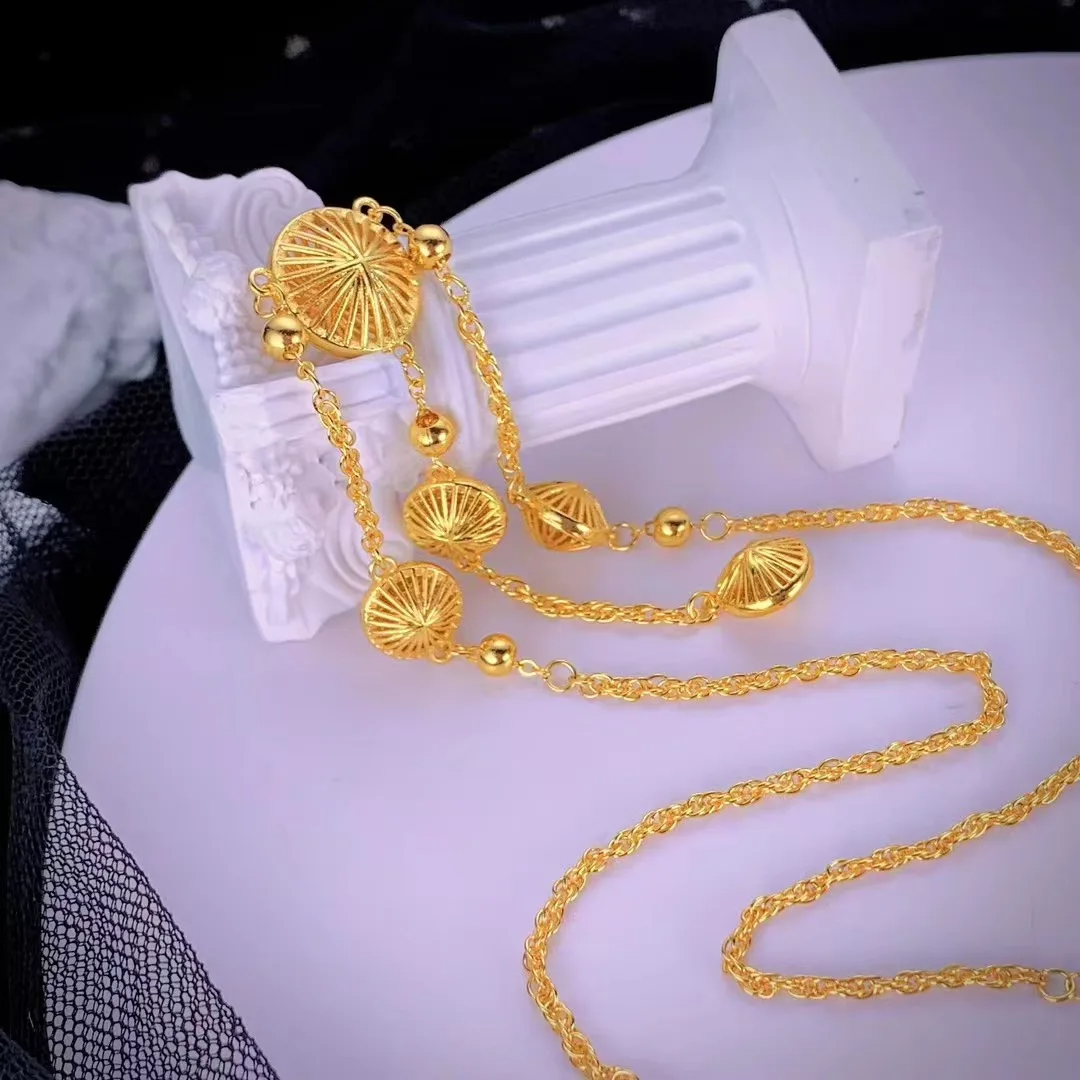 24K Gold Plated Circle Tassel Necklace